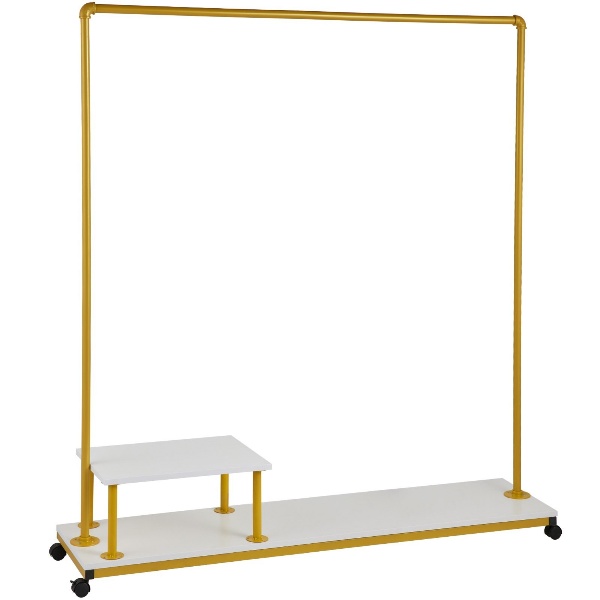Kolieskový Stojan Na Oblečenie 150 X 36 X 160 Cm (S Poličkou) – Obrázok 2