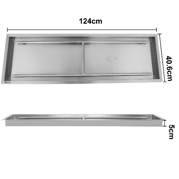 Plynové Ohnisko Z Nehrdzavejúcej Ocele (124 X 40.6 Cm) – Obrázok 2
