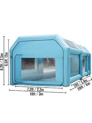 Nafukovací Stan Na Lakovanie S Dvoma Ventilátormi (6x3x2,5m) – Obrázok 3