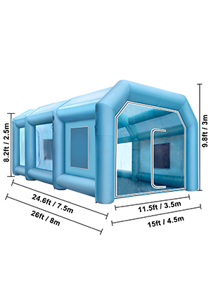 Nafukovací Stan Na Lakovanie S Dvoma Ventilátormi (8×4,5x3m) – Obrázok 2