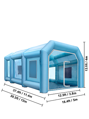 Nafukovací Stan Na Lakovanie S Dvoma Ventilátormi (12x5x4m) – Obrázok 2
