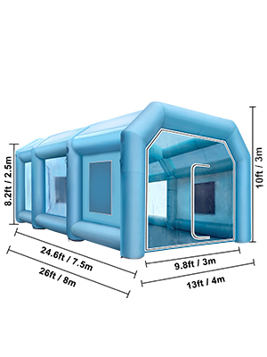 Nafukovací Stan Na Lakovanie S Dvoma Ventilátormi (8x4x3m) – Obrázok 2