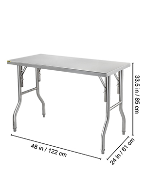 Nerezový Rozkladací Stôl 122 X 61 X 85 Cm Bez Spodného Úložného Priestoru – Obrázok 4