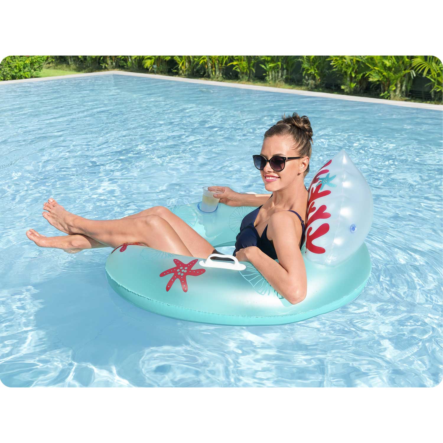 Bestway 43730 Nafukovacie koleso s operadlom Korálový útes, 107cm – Obrázok 4