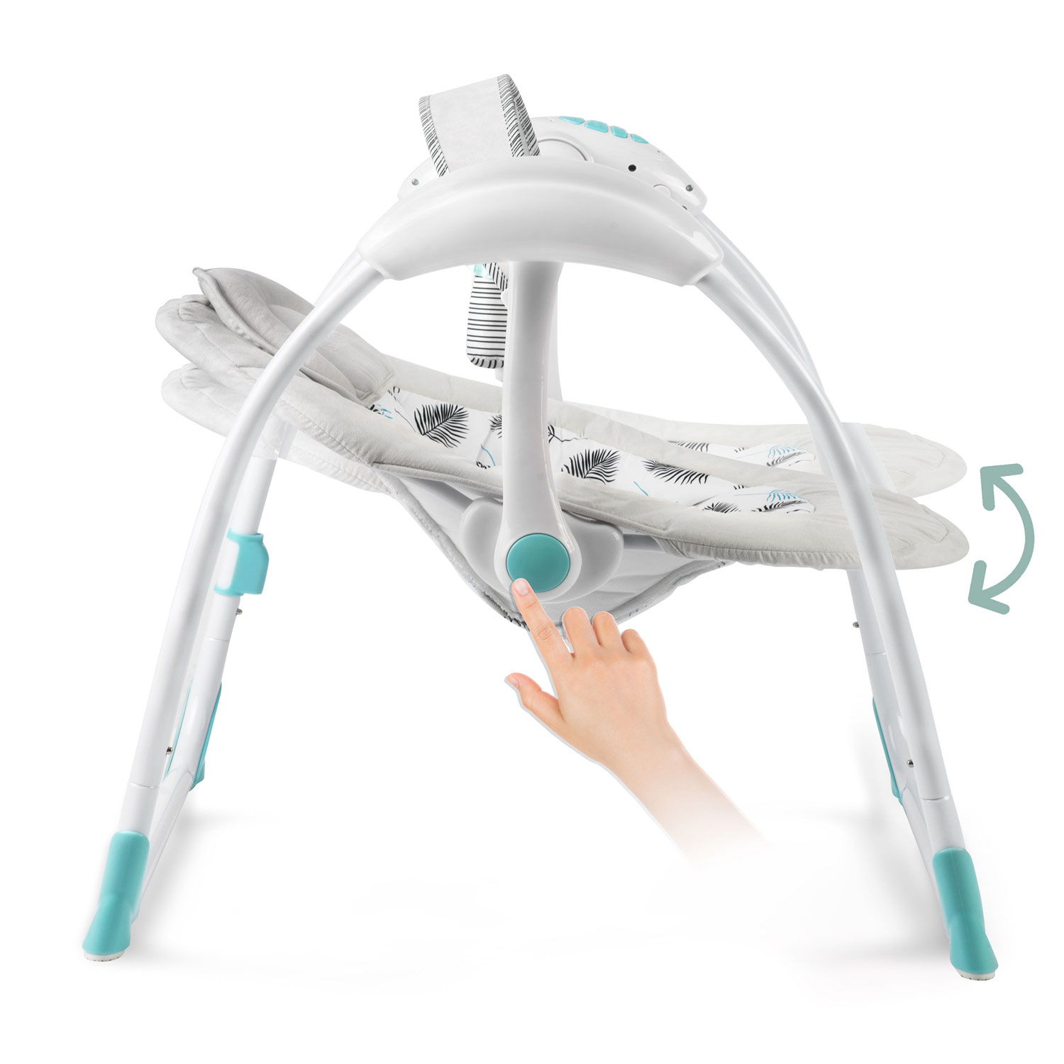 Automatické hojdacie kreslo Ricokids 7326 s hudbou, tyrkysové – Obrázok 7