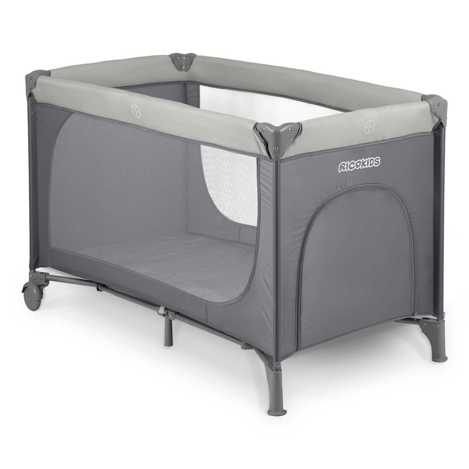 Cestovná postieľka + matrac + taška 125 x 65 x 78 cm RK-240 svetlosivá – Obrázok 2