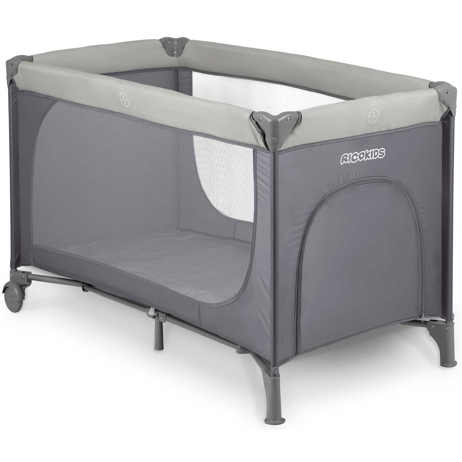 Cestovná postieľka + matrac + taška 125 x 65 x 78 cm RK-240 svetlosivá – Obrázok 3