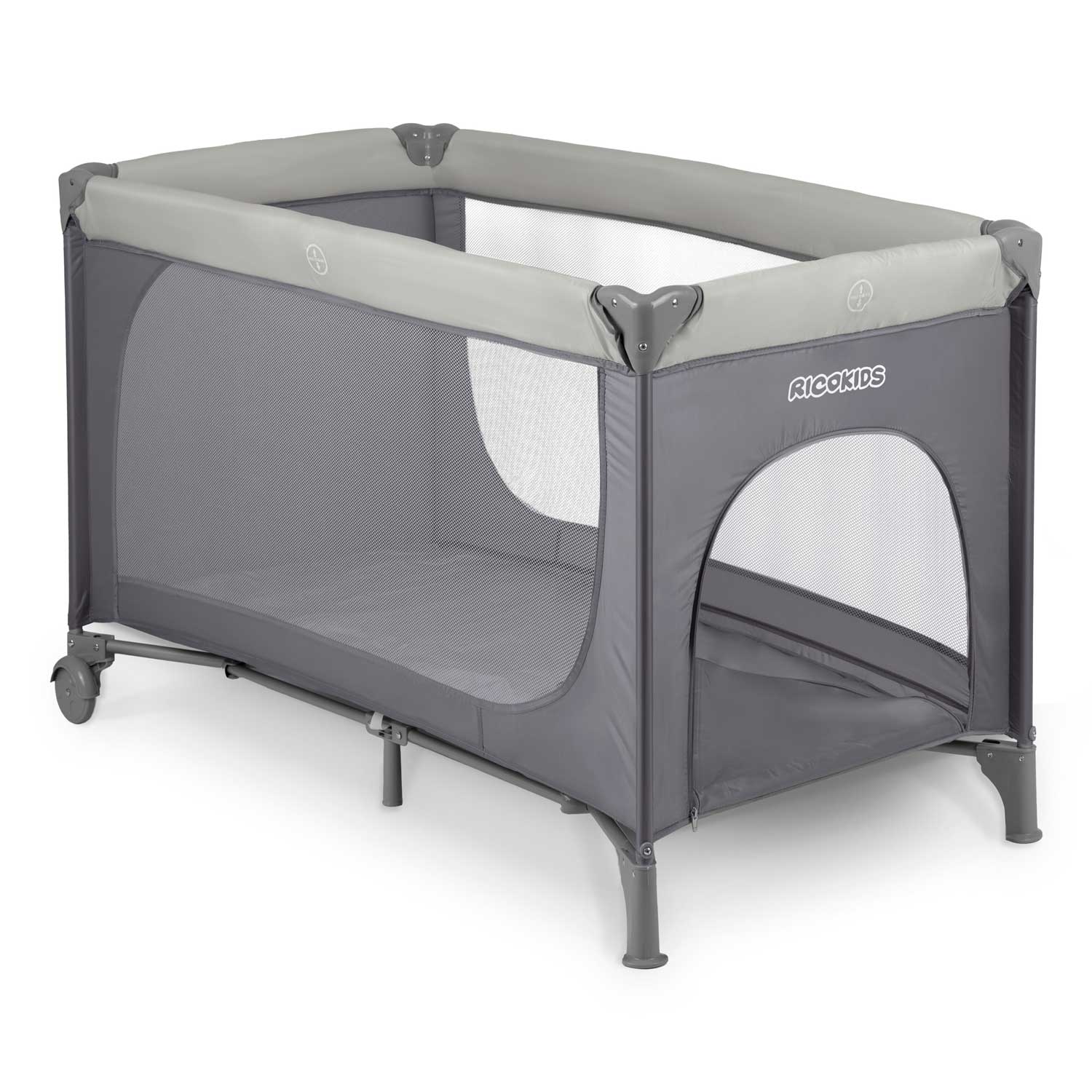 Cestovná postieľka + matrac + taška 125 x 65 x 78 cm RK-240 svetlosivá – Obrázok 4