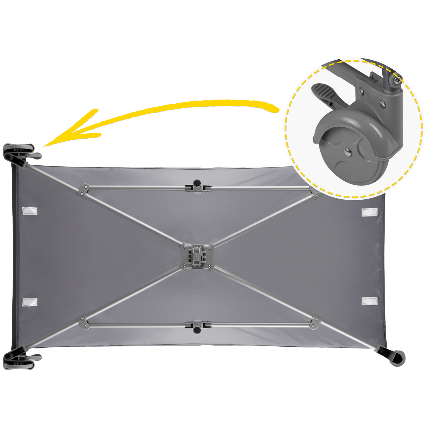 Cestovná postieľka + matrac + taška 125 x 65 x 78 cm RK-240 svetlosivá – Obrázok 9