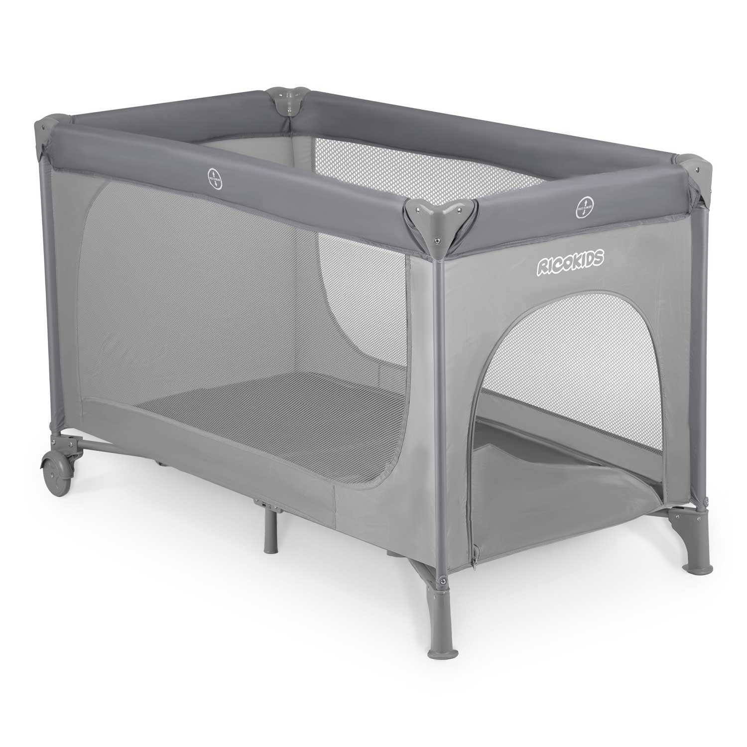 Cestovná postieľka + matrac + taška 125 x 65 x 78 cm RK-240 sivá – Obrázok 4