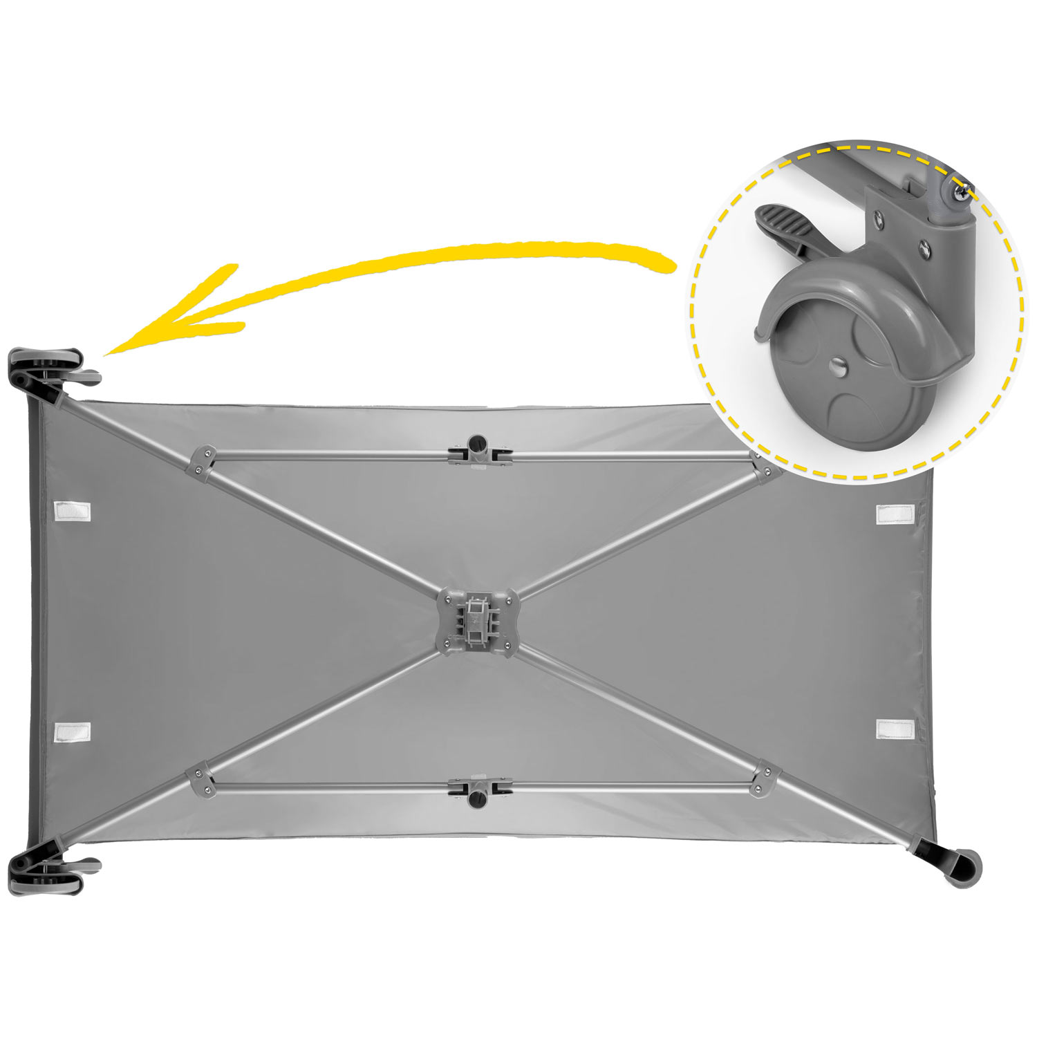 Cestovná postieľka + matrac + taška 125 x 65 x 78 cm RK-240 sivá – Obrázok 9