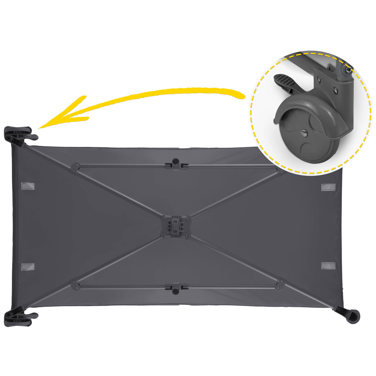 Cestovná postieľka + matrac + taška 125 x 65 x 78 cm RK-242 antracitová – Obrázok 10