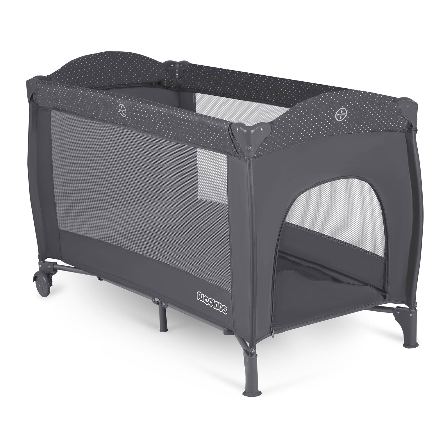 Cestovná postieľka + matrac + taška 125 x 65 x 78 cm RK-242 antracitová – Obrázok 2