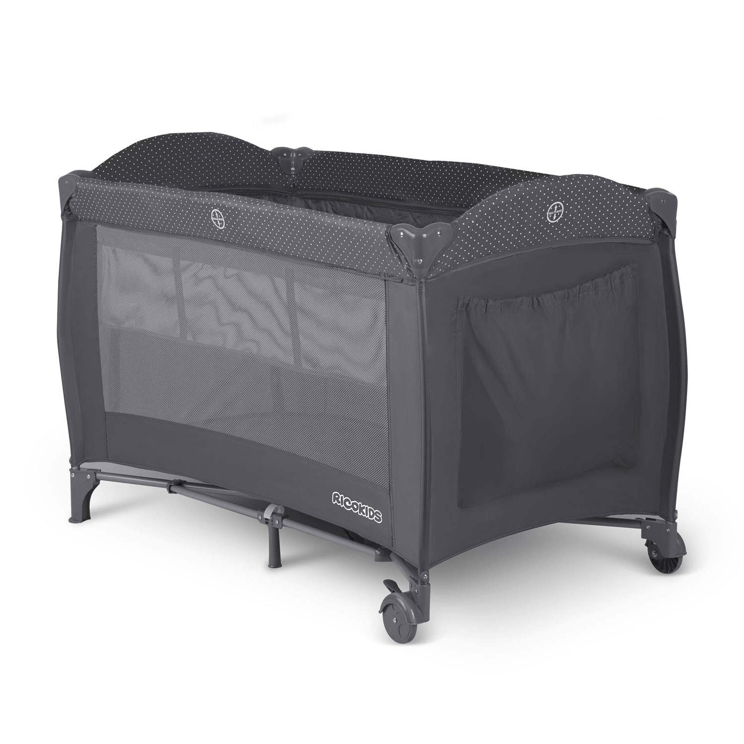 Cestovná postieľka + matrac + taška 125 x 65 x 78 cm RK-242 antracitová – Obrázok 4
