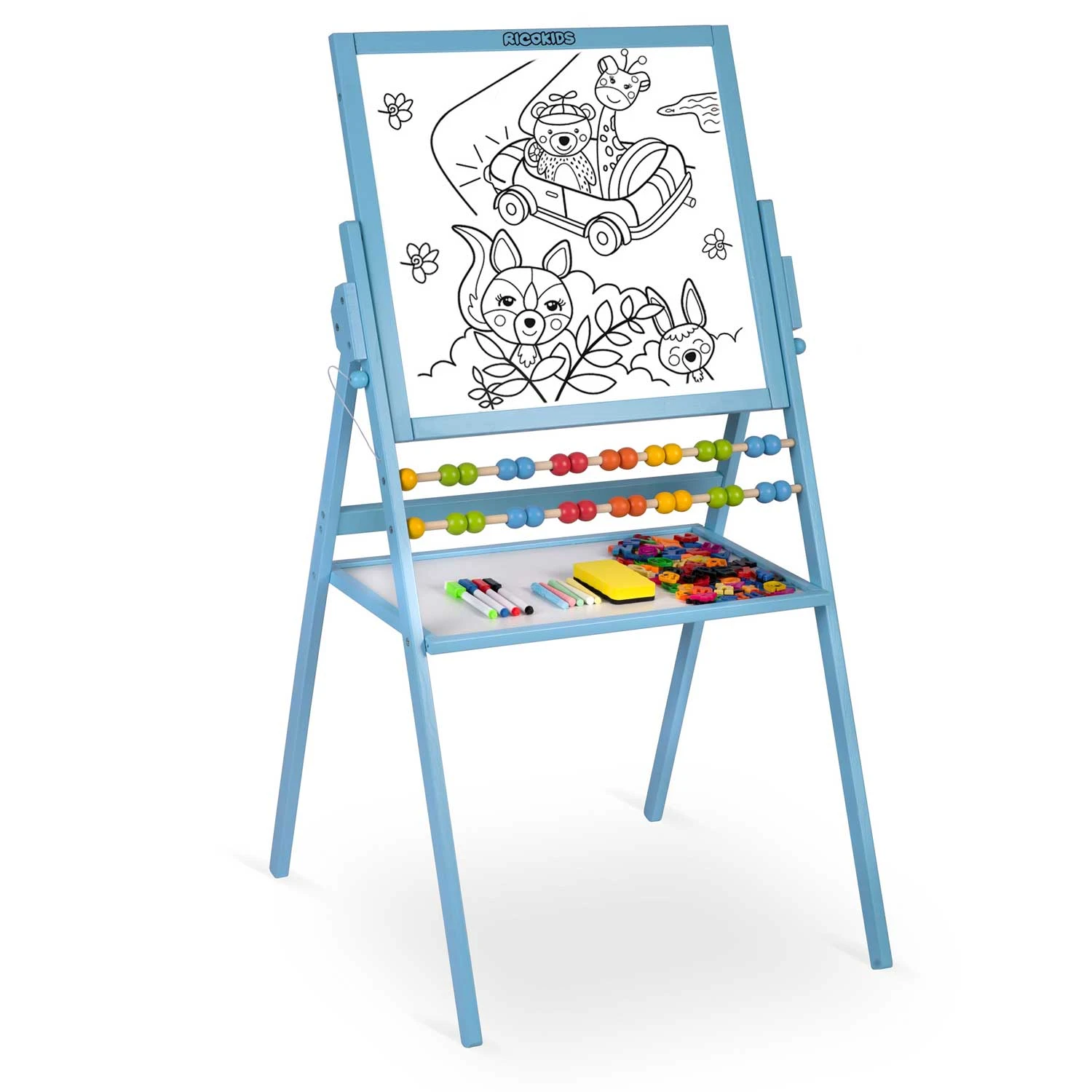 Magnetická otočná tabuľa Ricokids - modrá – Obrázok 4