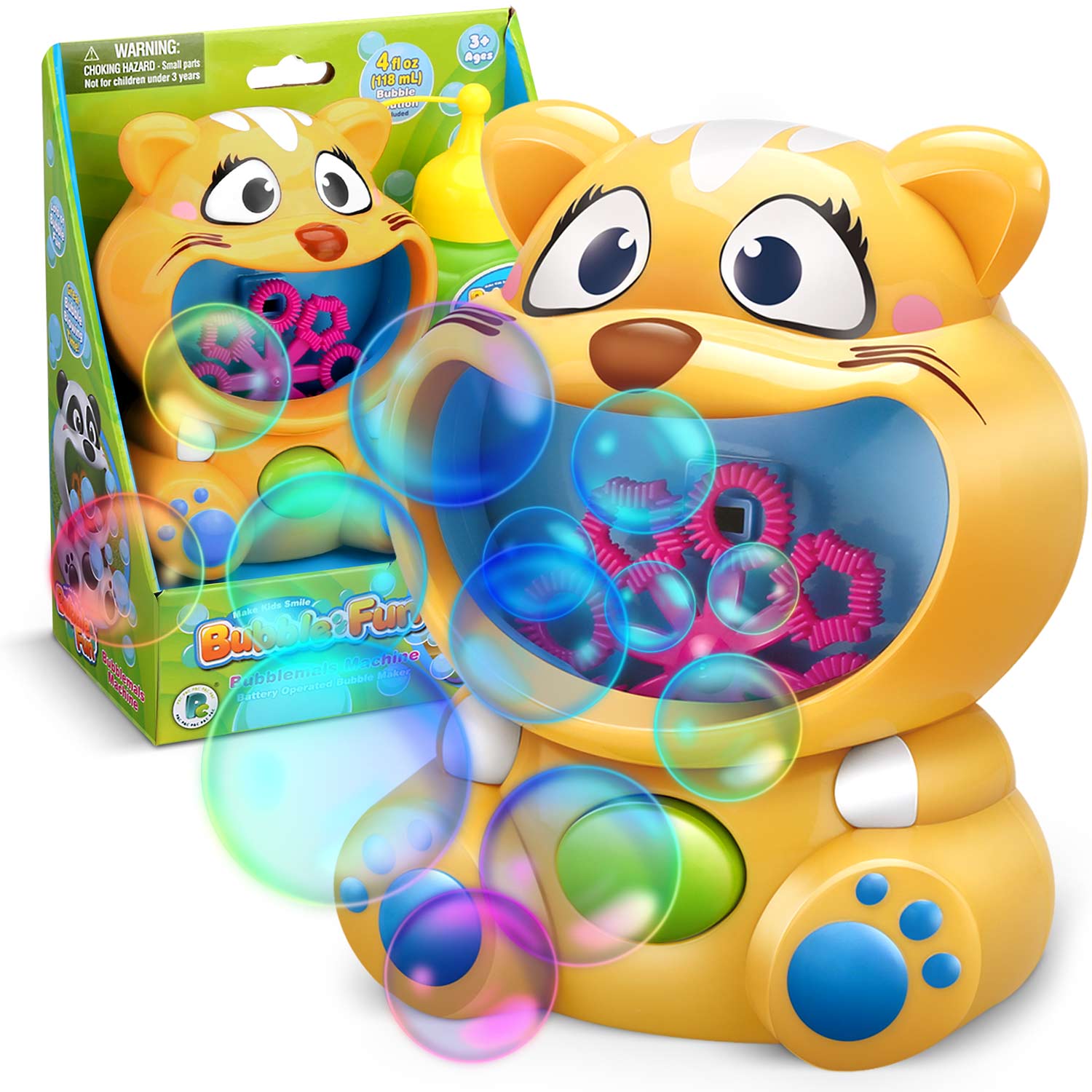 Strojček na bubliny Ricokids RK-900 Yellow Kitty