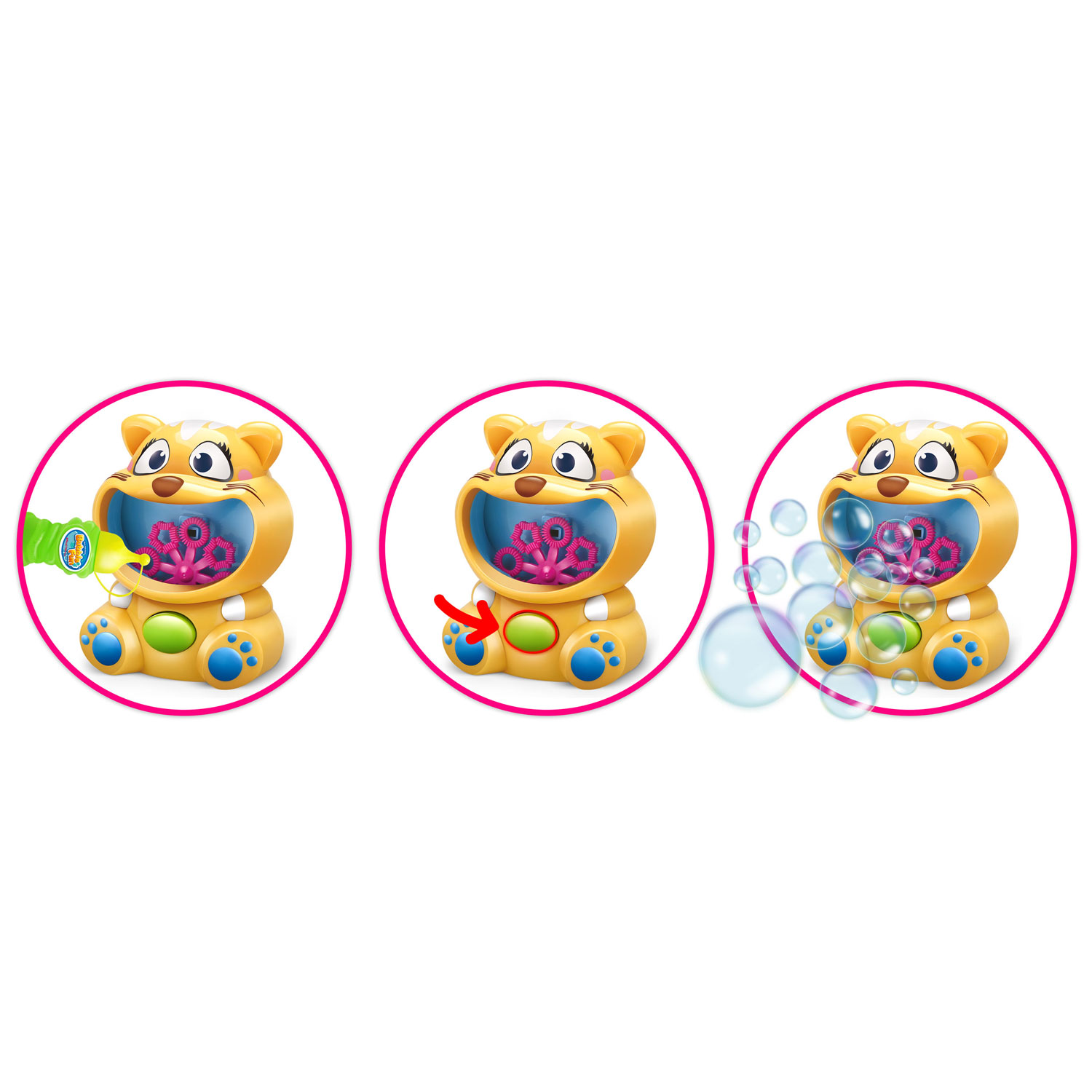Strojček na bubliny Ricokids RK-900 Yellow Kitty – Obrázok 5