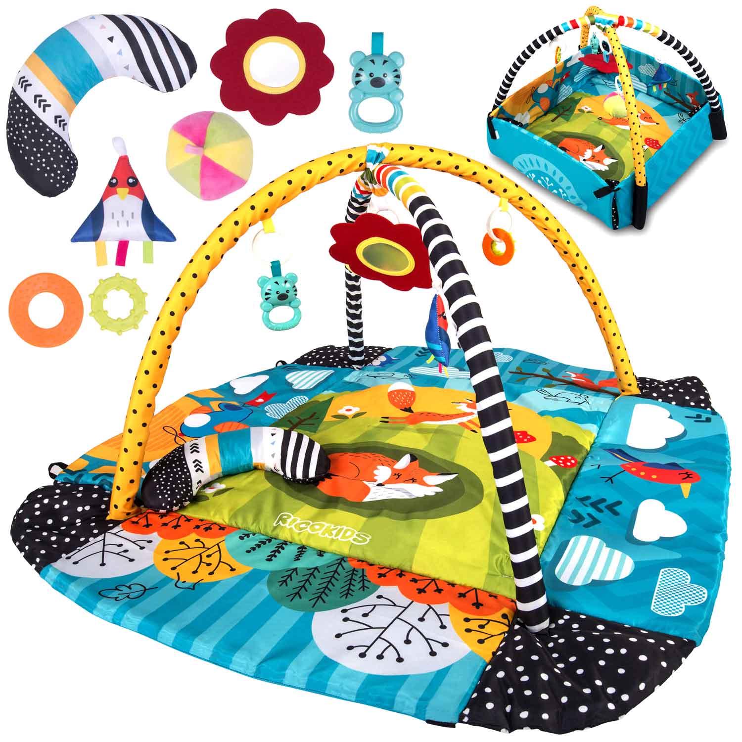 Interaktívna vzdelávacia podložka 110 x 100 cm Lisek Ricokids