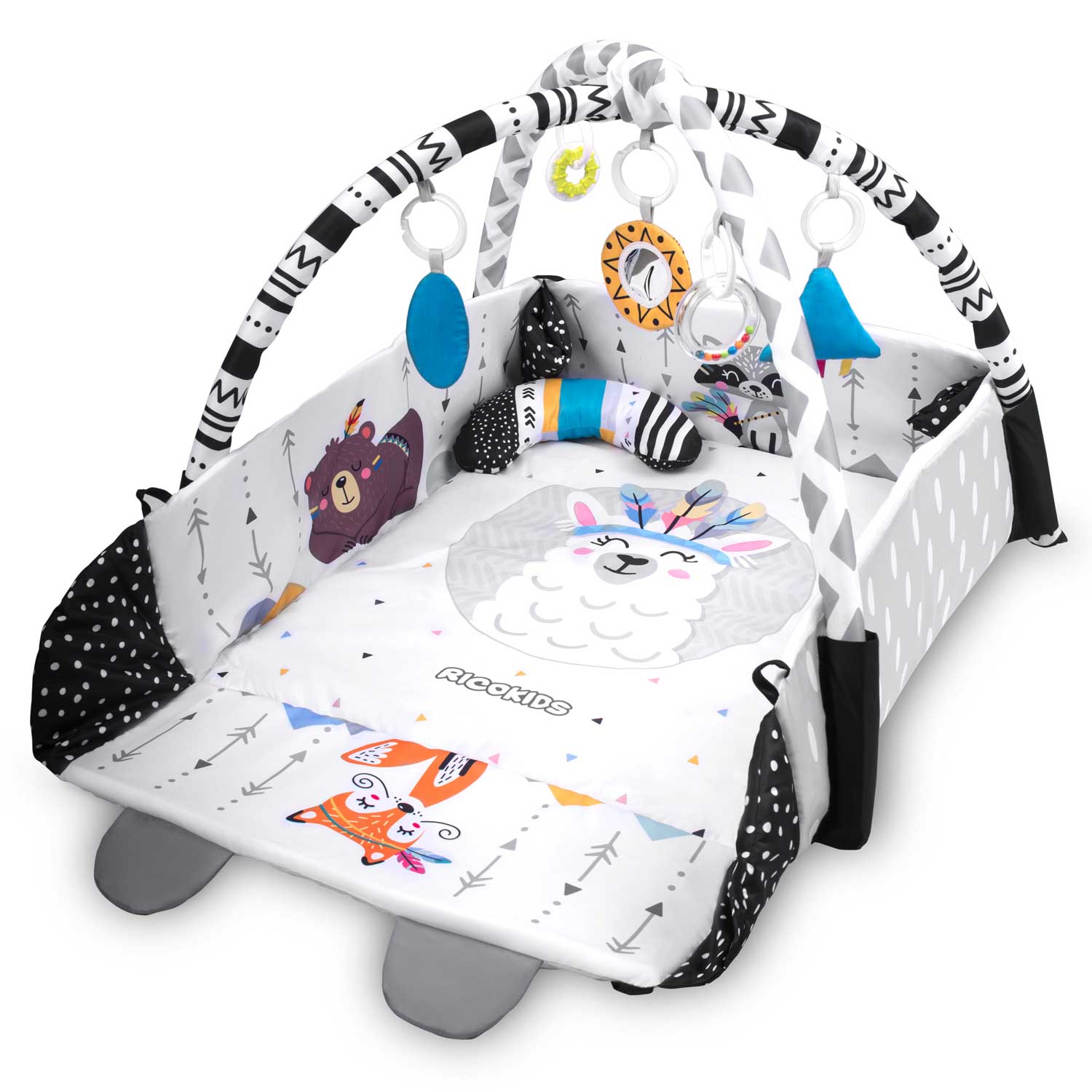 Interaktívna edukačná podložka 110 x 100 cm Boho Ricokids – Obrázok 3