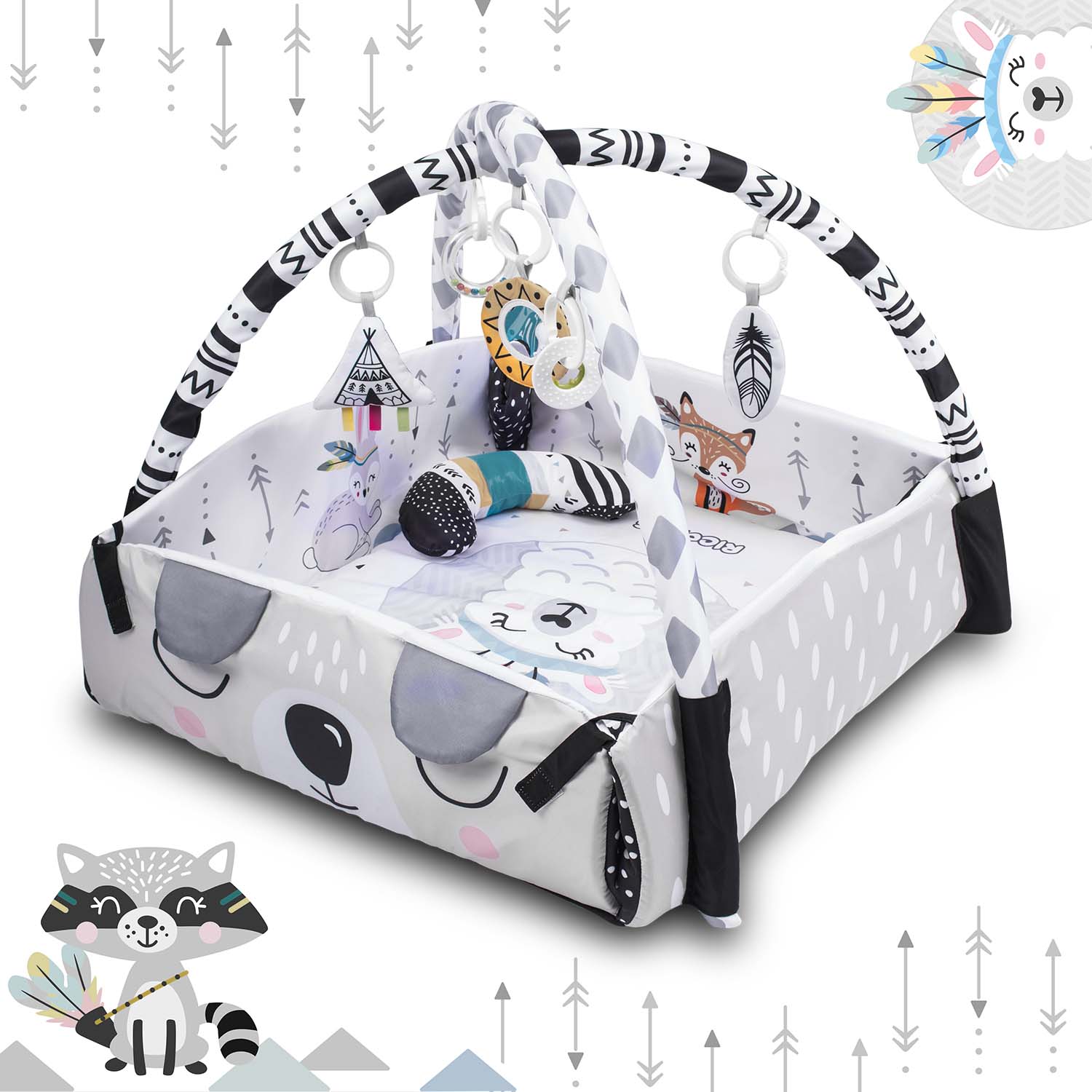 Interaktívna edukačná podložka 110 x 100 cm Boho Ricokids – Obrázok 5