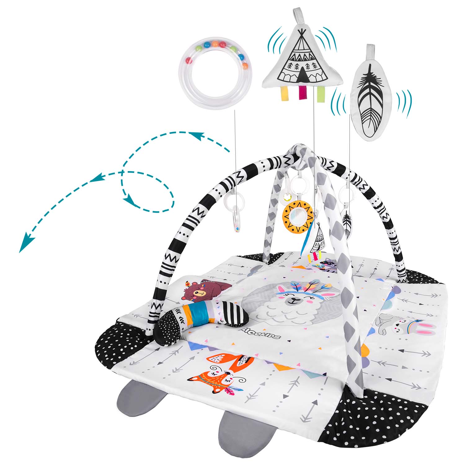 Interaktívna edukačná podložka 110 x 100 cm Boho Ricokids – Obrázok 8