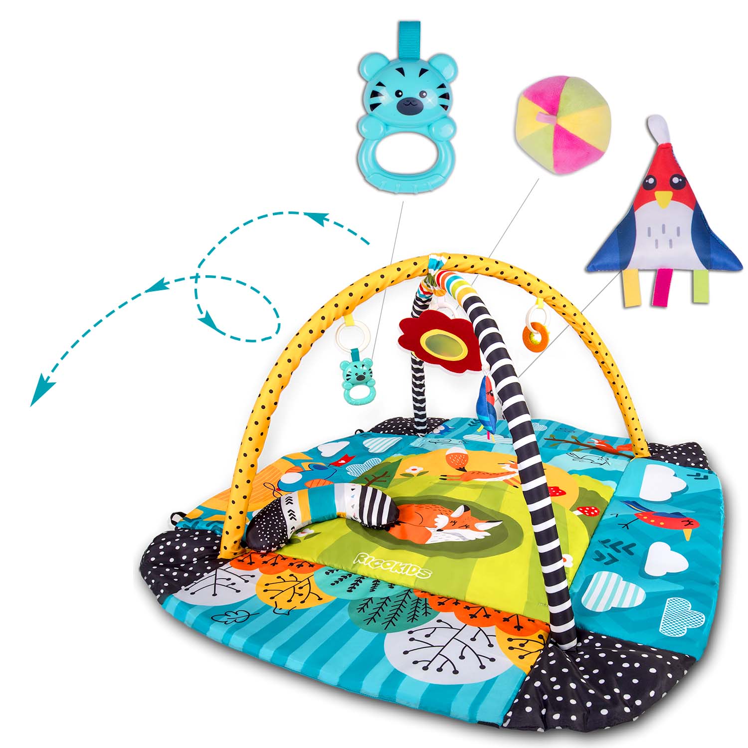 Interaktívna vzdelávacia podložka 110 x 100 cm Lisek Ricokids – Obrázok 8