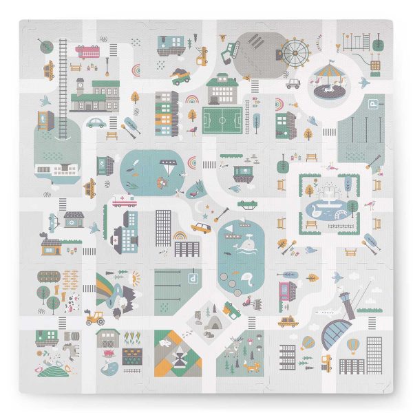 Penová podložka puzzle 105x105cm + penové figúrky Nukido Town – Obrázok 2
