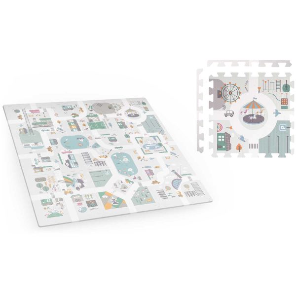 Penová podložka puzzle 105x105cm + penové figúrky Nukido Town – Obrázok 4