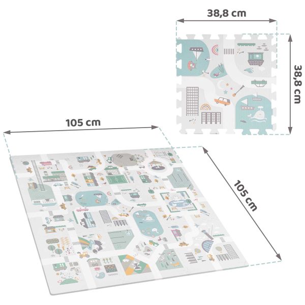 Penová podložka puzzle 105x105cm + penové figúrky Nukido Town – Obrázok 5