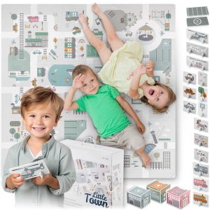 Penová podložka puzzle 105x105cm + penové figúrky Nukido Town