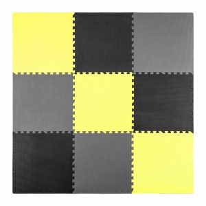 Penová podložka puzzle 180x180cm 9 ks sivožltá
