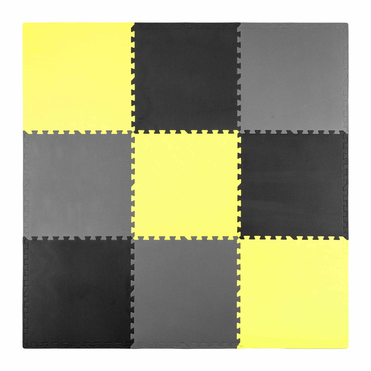 Penová podložka puzzle 180x180cm 9 ks sivožltá