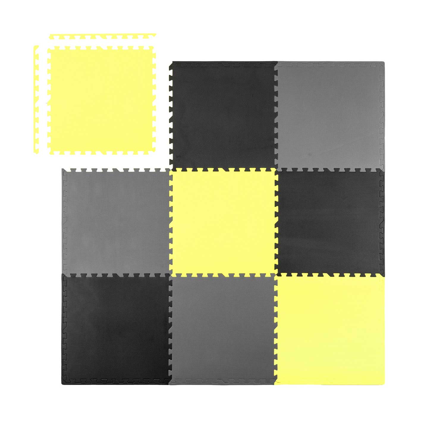 Penová podložka puzzle 180x180cm 9 ks sivožltá – Obrázok 4