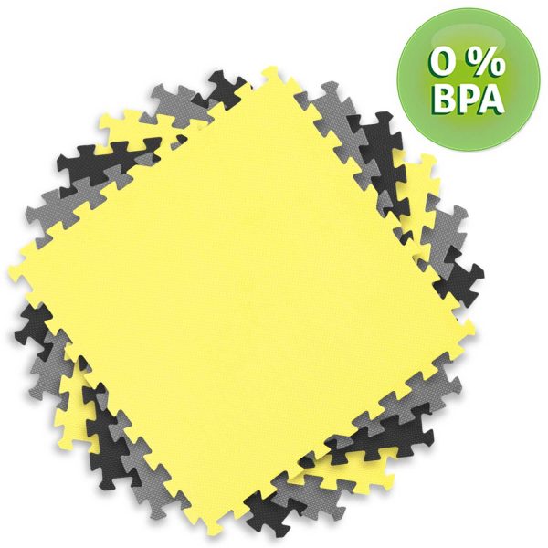 Penová podložka puzzle 180x180cm 9 ks sivožltá – Obrázok 7