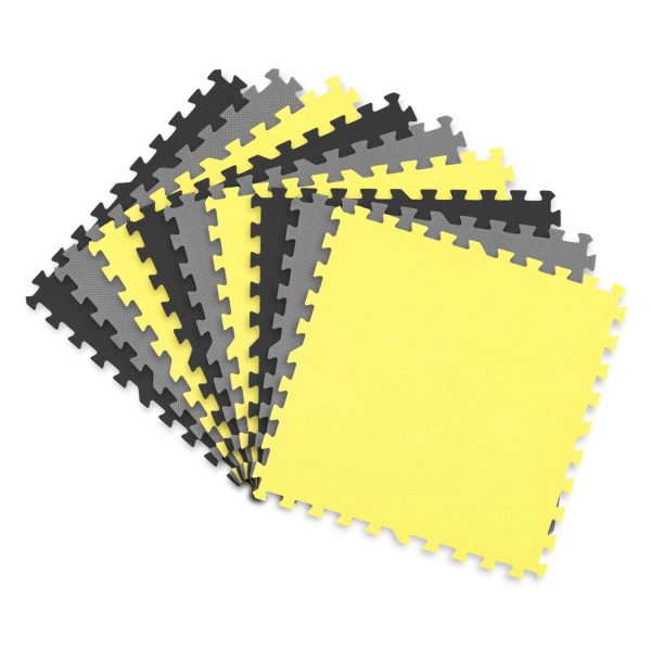 Penová podložka puzzle 180x180cm 9 ks sivožltá – Obrázok 5