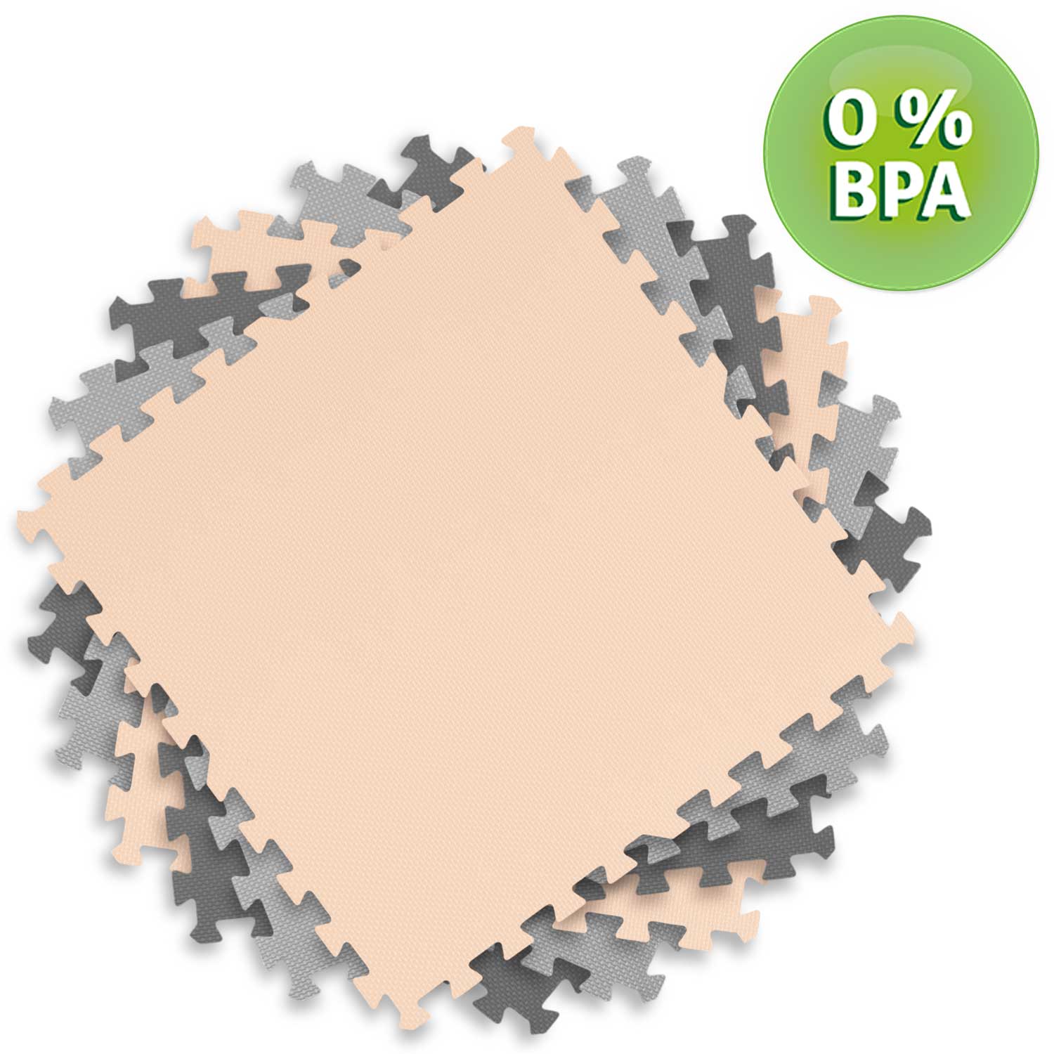 Penová podložka puzzle 180x180cm 9 ks sivá a broskyňová – Obrázok 7