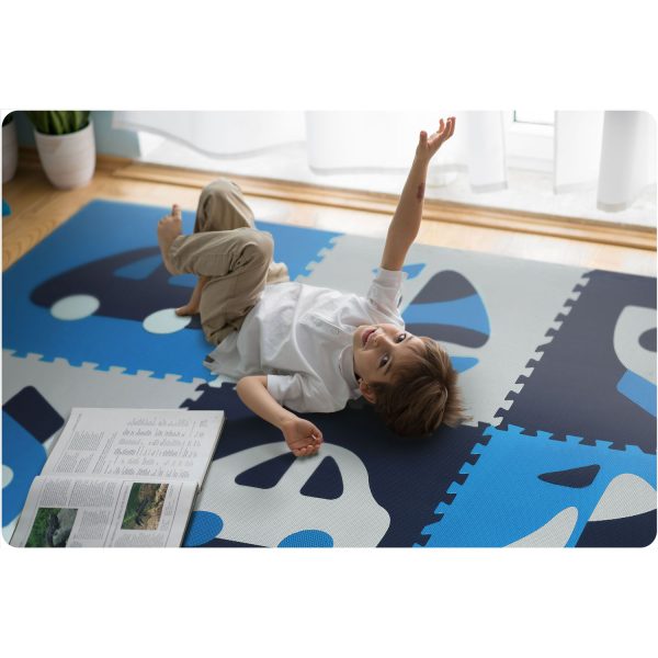 Penová podložka puzzle 180x180cm 9 ks modrá – Obrázok 6