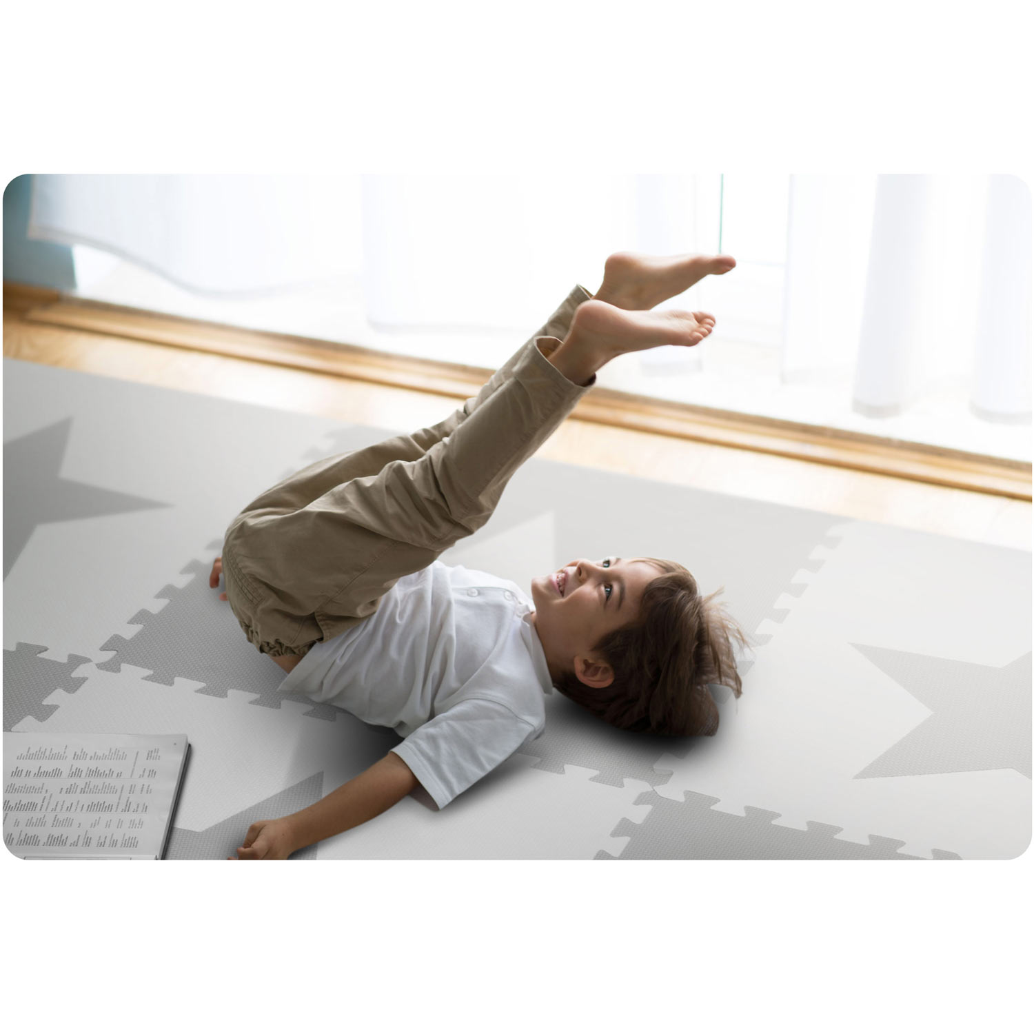 Penová podložka veľké penové puzzle šachovnica 180x180cm 9 ks - hviezdičky – Obrázok 8
