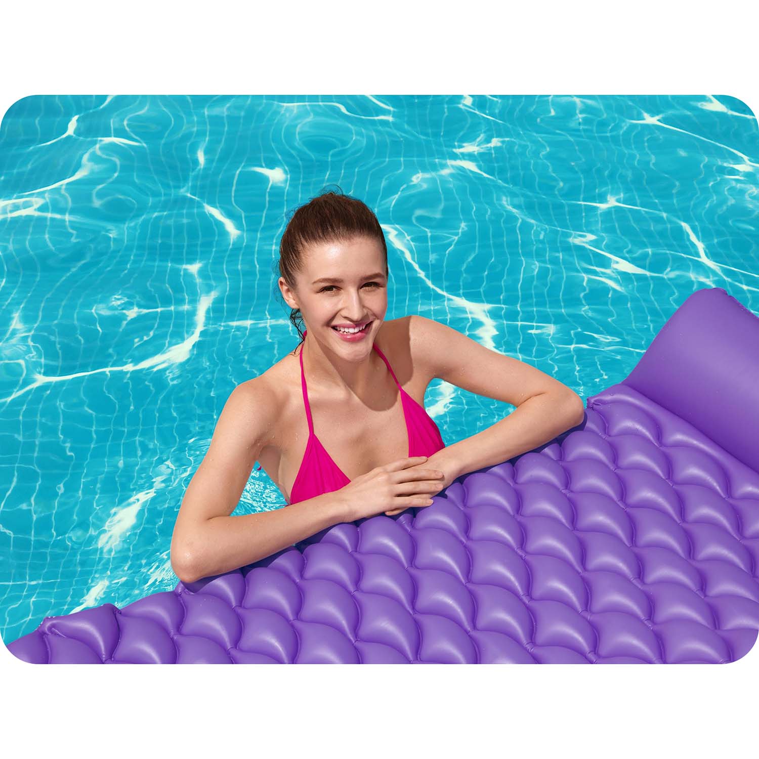 Plážový matrac Float n Roll 213 x 86 cm Bestway 44020 fialový – Obrázok 5