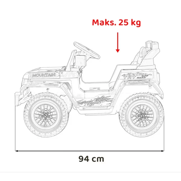 Elektrické autíčko Terénne Jeep EVA biela J-PA0111 BI – Obrázok 11