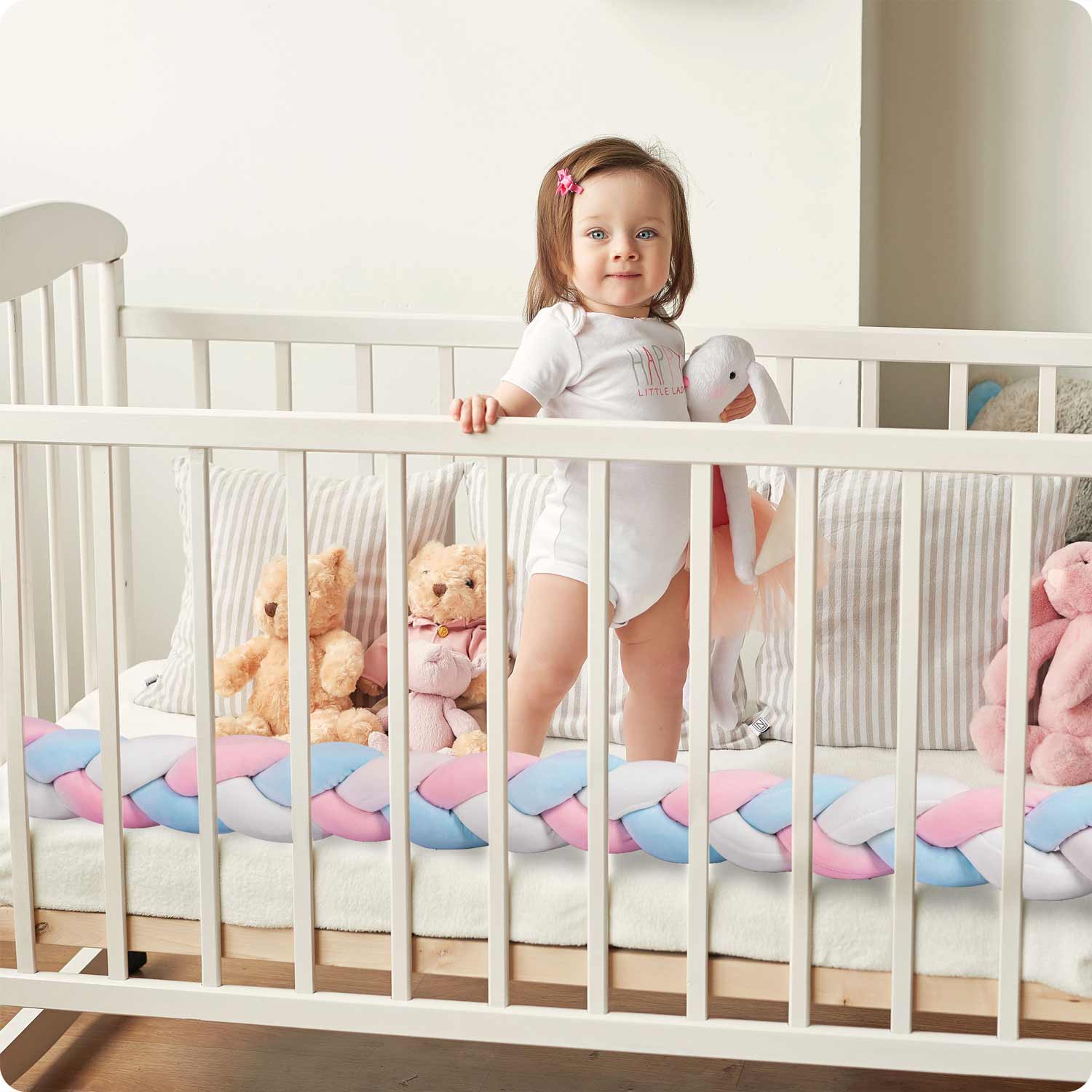 Zavinovačka do postieľky Ricokids 3m - modrá a ružová – Obrázok 3