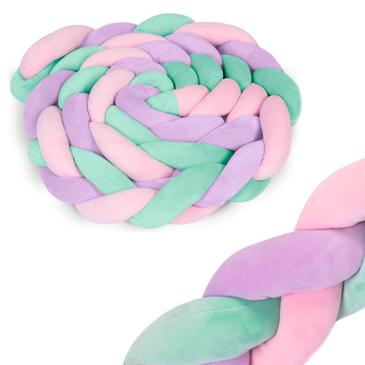 Zavinovačka do postieľky Ricokids 3m - mätovo-ružovo-fialová