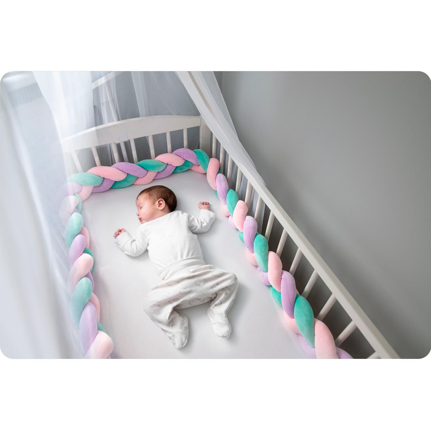 Zavinovačka do postieľky Ricokids 3m - mätovo-ružovo-fialová – Obrázok 5