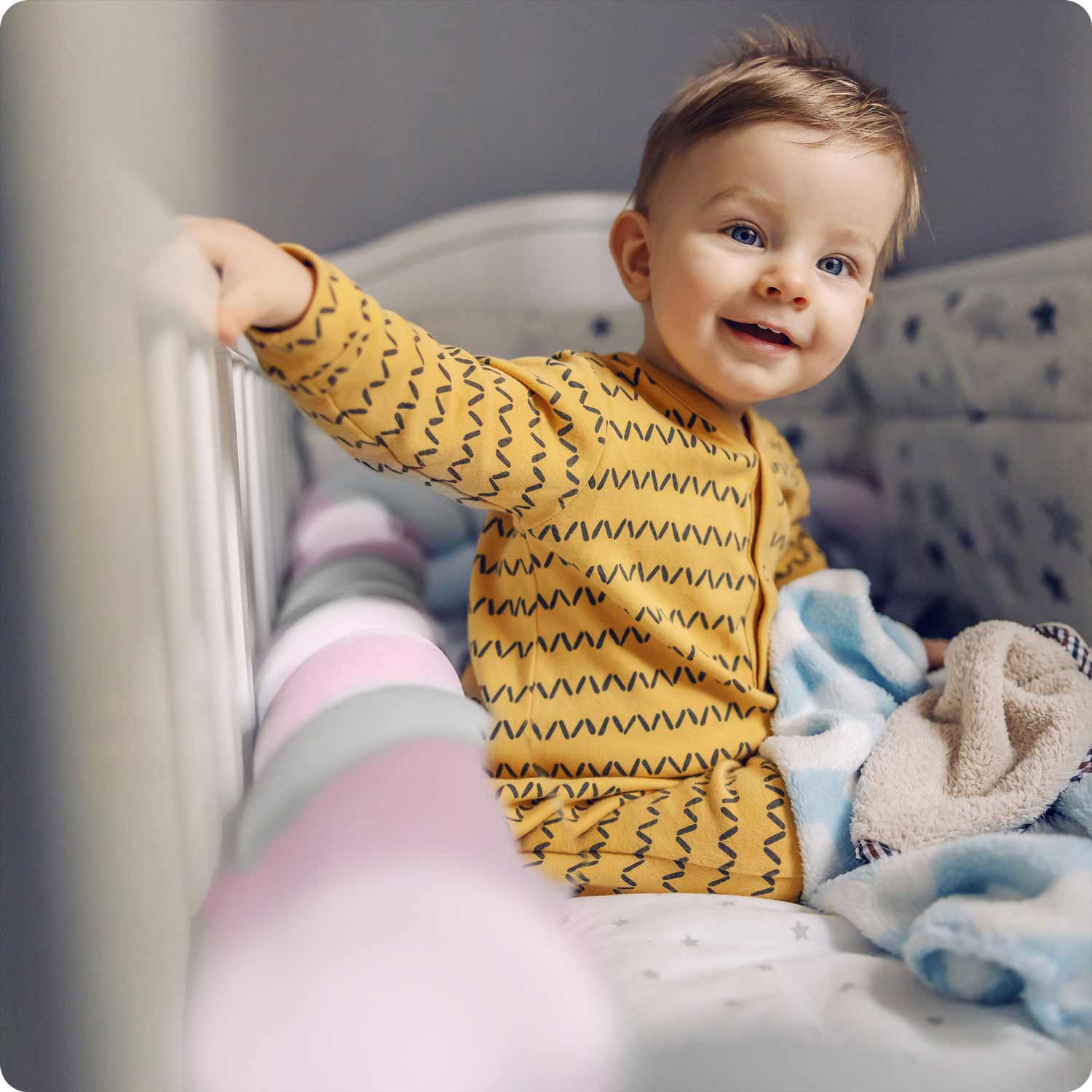 Zavinovačka do postieľky Ricokids 3m - ružová a šedá – Obrázok 4