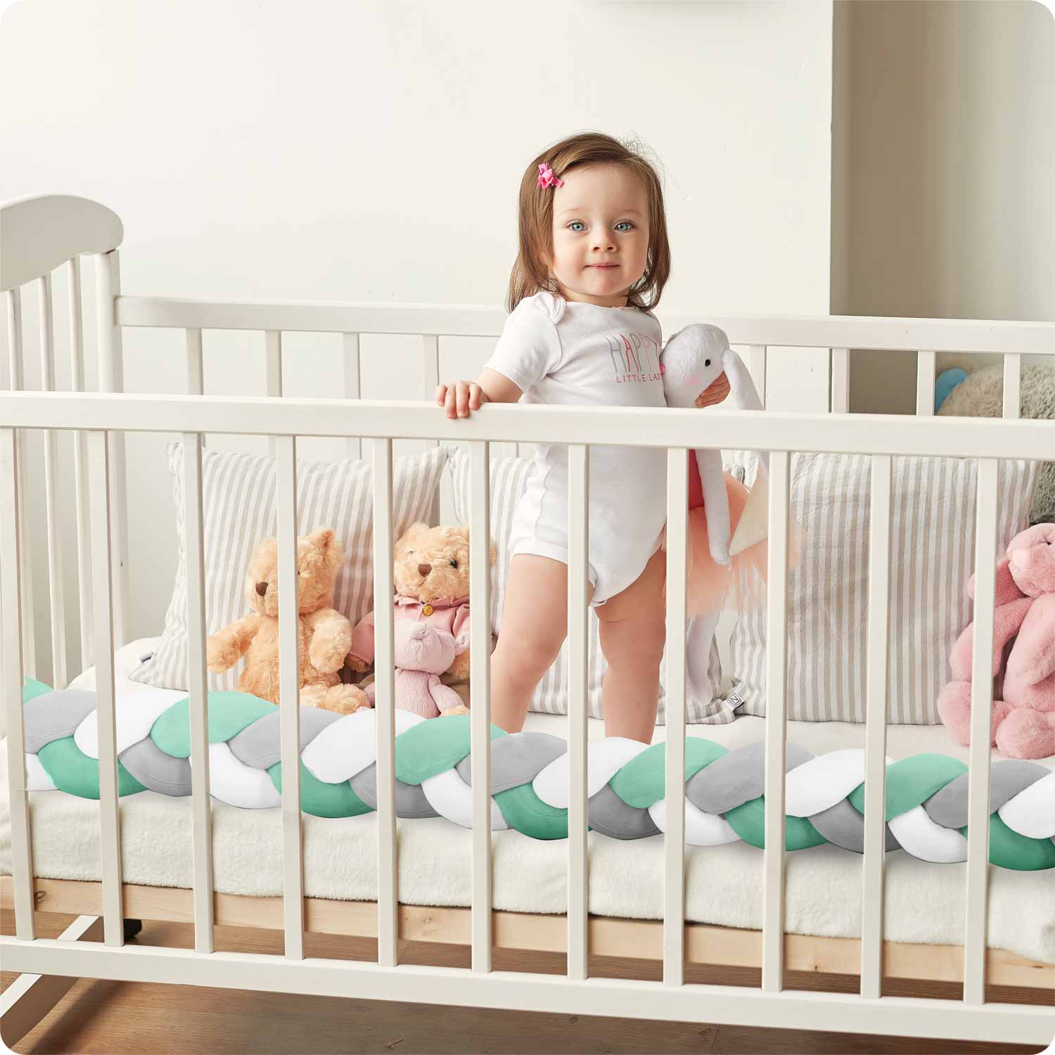Zavinovačka do postieľky Ricokids 3m - mätovosivá – Obrázok 3