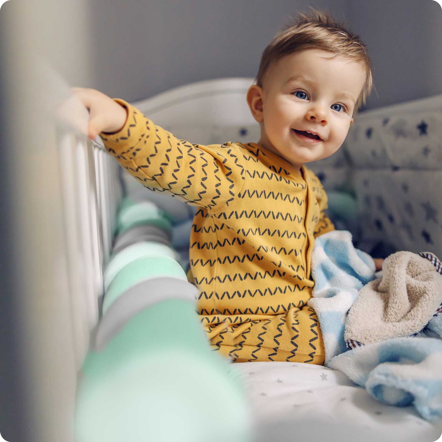 Zavinovačka do postieľky Ricokids 3m - mätovosivá – Obrázok 2