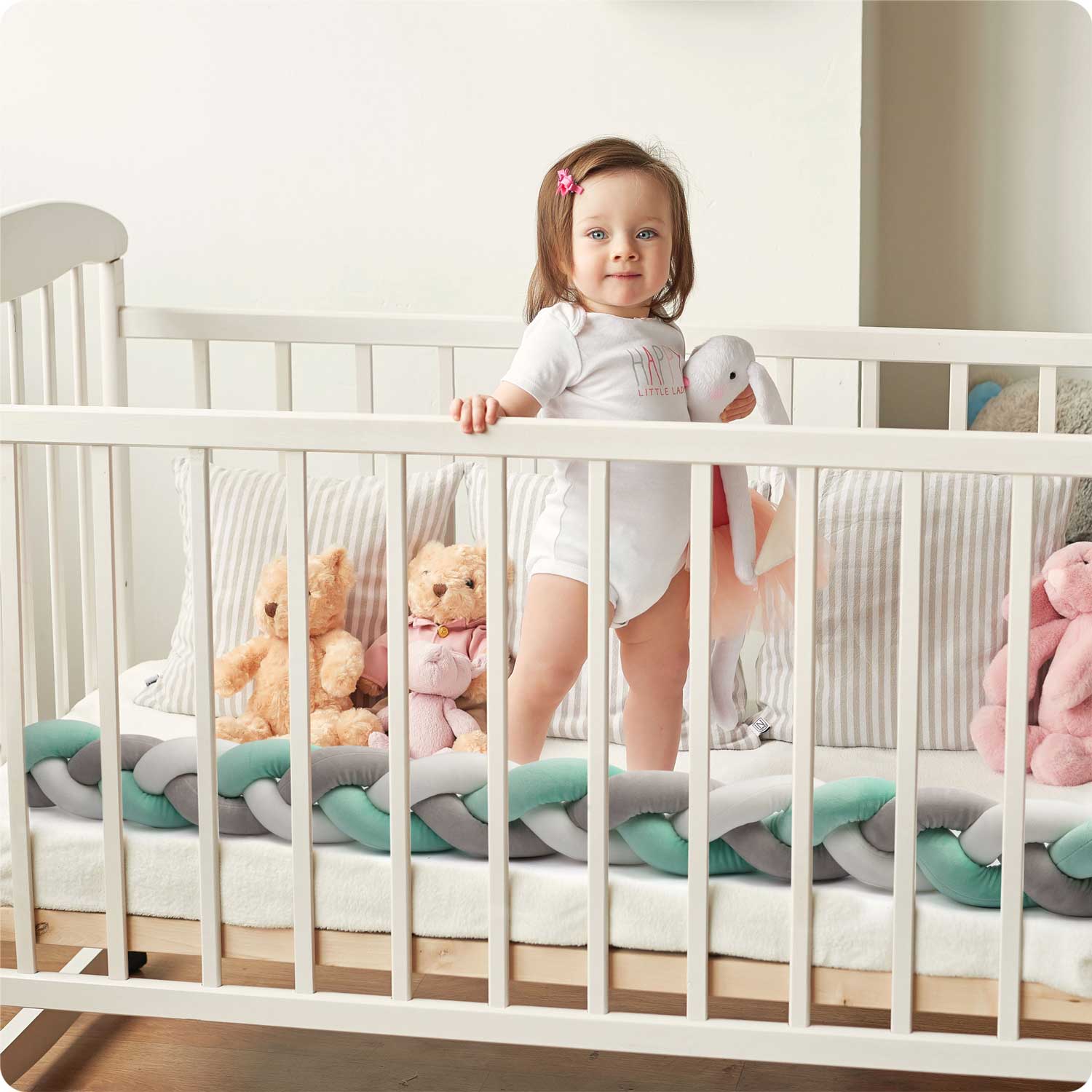 Zavinovačka do postieľky Ricokids 2m - mätovosivá – Obrázok 4