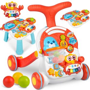 Vzdelávací stolík 2v1 s posunovacím mechanizmom RK-810 biely a červený