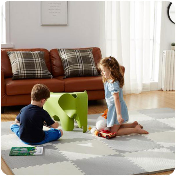 Penová podložka puzzle biela a sivá 60 x 60 cm 9 ks. – Obrázok 6