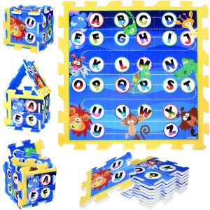 Penové puzzle - vzdelávacia podložka pre deti ALPHABET jungle 93x93cm